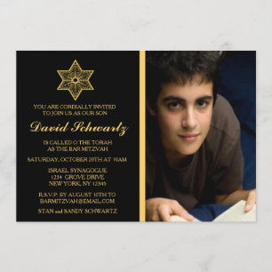 Guld Star av inbjudan till David Pub Mitzvah Bild
