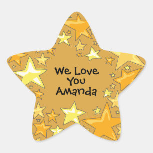 Guld Star Award Stickare Stjärnformat Klistermärke