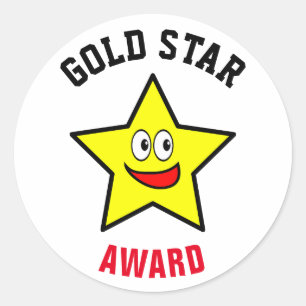 Guld Star Award Winner Runt Klistermärke