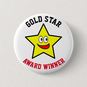 Guld Star Award Winner-uppskattning Knapp