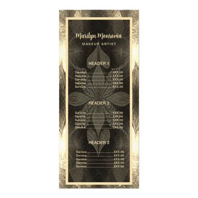 Guld Star Beauty Salon Reklamkort (Framsidan)