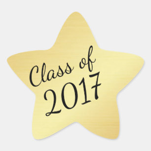 Guld Star Class of 2017 Anpassningsbar Studenten S Stjärnformat Klistermärke