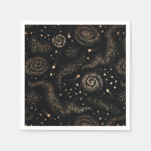 Guld Star Constellation Galaxy Mönster Pappersservett