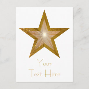 Guld Star 'Din text'-vykort vit Vykort