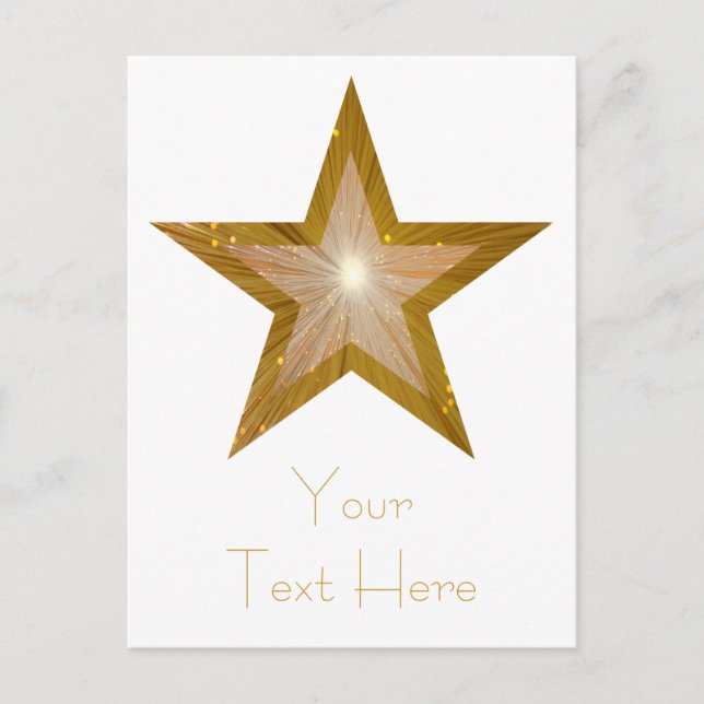 Guld Star 'Din text'-vykort vit Vykort (Framsida)