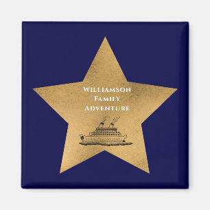 Guld Star Family Cruise Frakt Door Blue Magnet