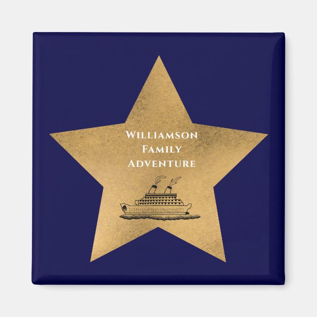 Guld Star Family Cruise Frakt Door Blue Magnet (Framsidan)