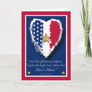 Guld Star Fars dag med Patriotic Hero Quote Kort