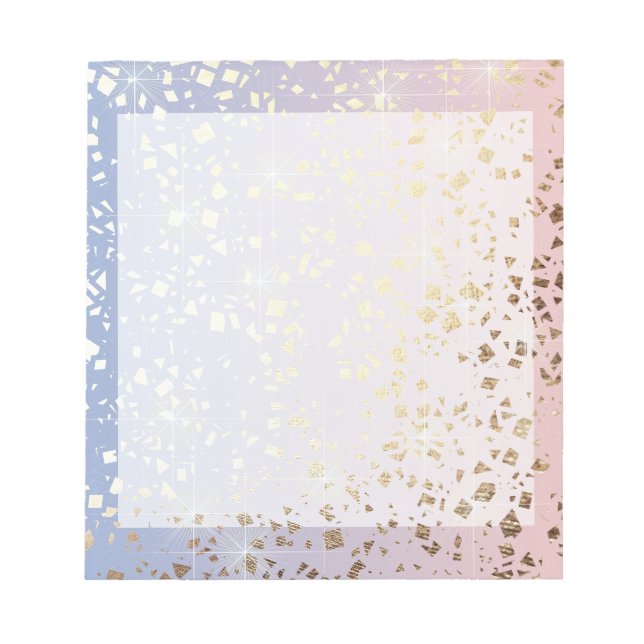 Guld Star Foil Gnistra Ro Quartz Serenity Blue Anteckningsblock (Framsida)