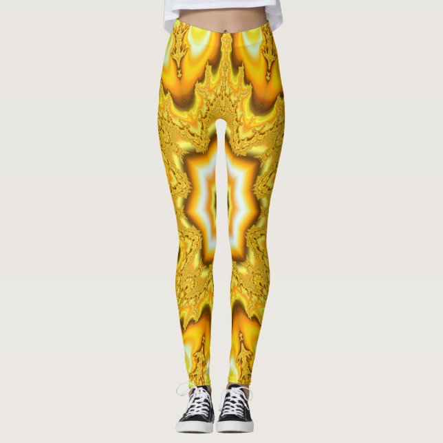 Guld Star Fractal Leggings (Framsida)