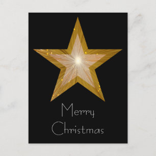 Guld Star: God jul postkort svart Helg Vykort