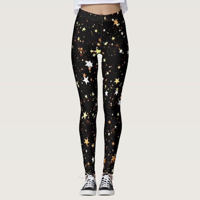 Guld Star Leggings - bekvämlighet och Snyggt (Framsida)
