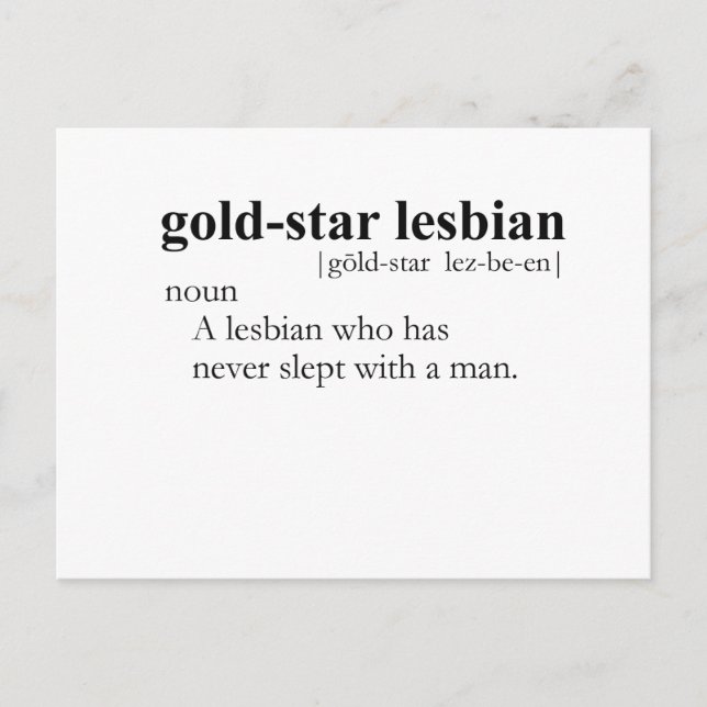 GULD STAR-LESBISK (definition) Vykort (Framsida)