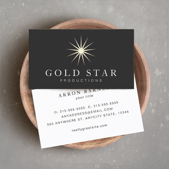 Guld Star Logotyp Visitkort (Skapare uppladdad)