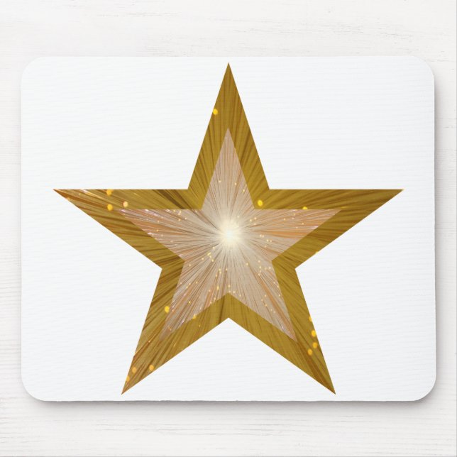 Guld Star moussepad vit Musmatta (Framsidan)