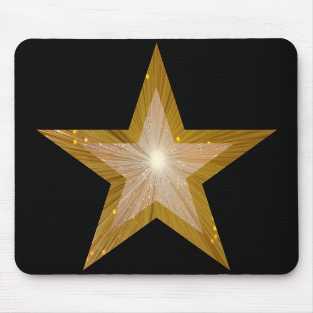 Guld Star mousserad svart Musmatta (Framsidan)
