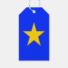 Guld Star of Excellence on Royal Blue, Minimaliali Presentetikett