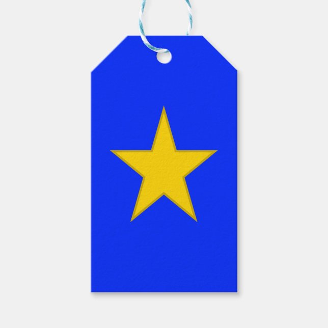 Guld Star of Excellence on Royal Blue, Minimaliali Presentetikett (Framsidan)