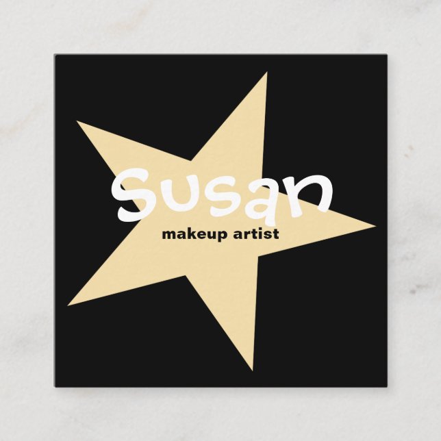 Guld Star på Black Fyrkantigt Visitkort (Framsida)