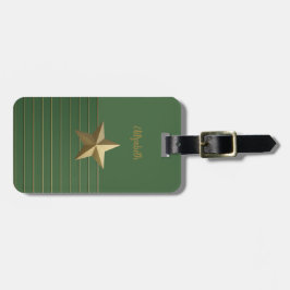 Guld Star på Grönt Bagagebricka