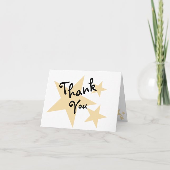 Guld Star på vitt tackkort (Framsida)