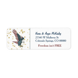 Guld Star Patriotic American Eagle Returadress Returadress Etikett