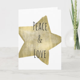 Guld Star Peace Kärlek Helgkort