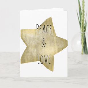 Guld Star Peace Kärlek Helgkort