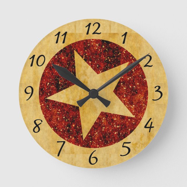Guld Star Rund Klocka (Framsida)
