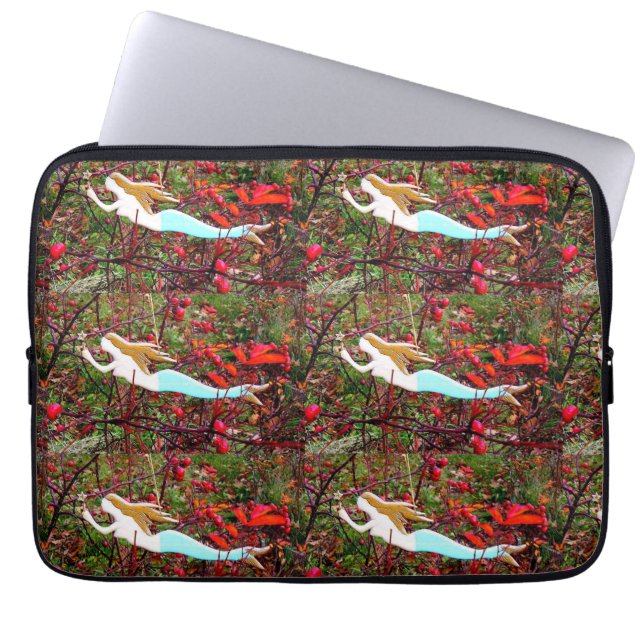 guld star-sjöjungfruar laptop sleeve (Framsidan)