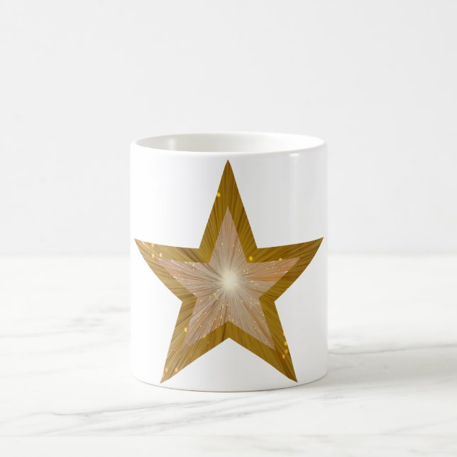 Guld Star, två tonlägen mugg vit (Center)
