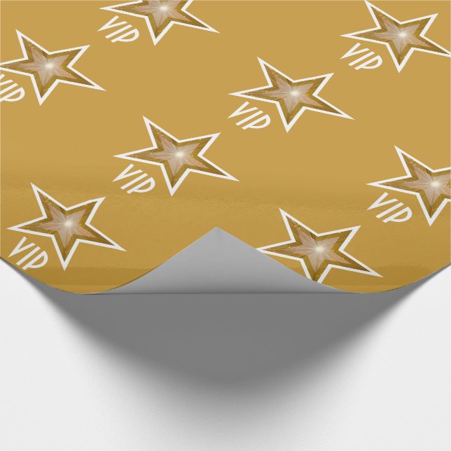 Guld Star-utskrift VIP guld Presentpapper (Hörn)