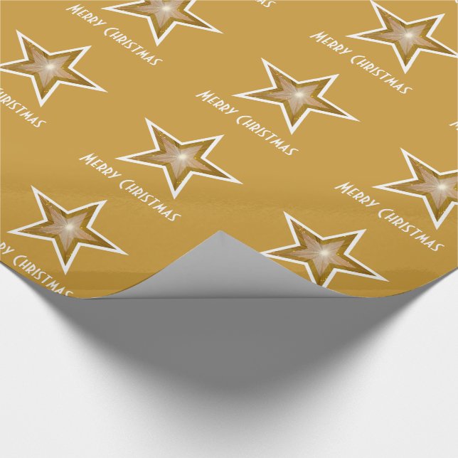 Guld Star-utskriften God jul guld Presentpapper (Hörn)