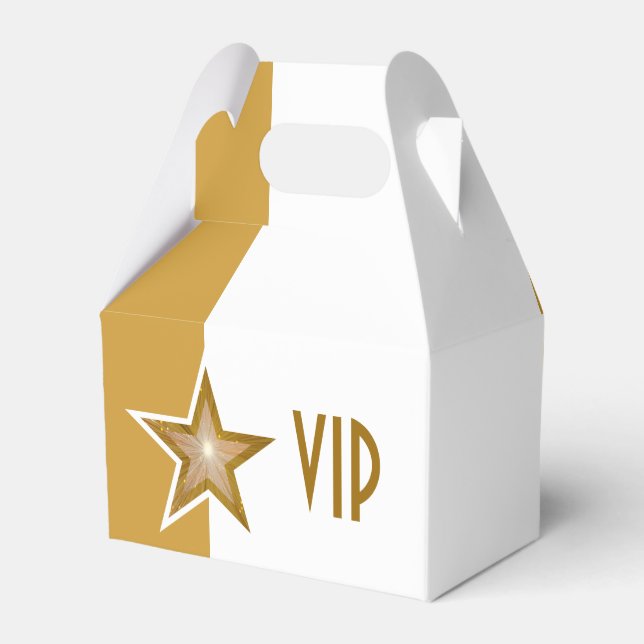 Guld Star VIP guld, vitt lodrät Presentaskar (Framsidan Sidan)