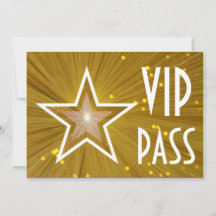 Guld Star VIP PASS-vågrät vit bakåt