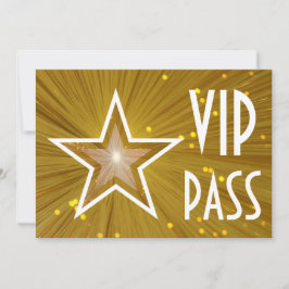 Guld Star VIP PASS-vågrät vit bakåt Inbjudningar