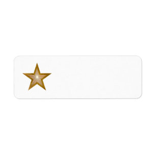 Guld Star, vit, vit, vit, vit, rund Returadress Etikett