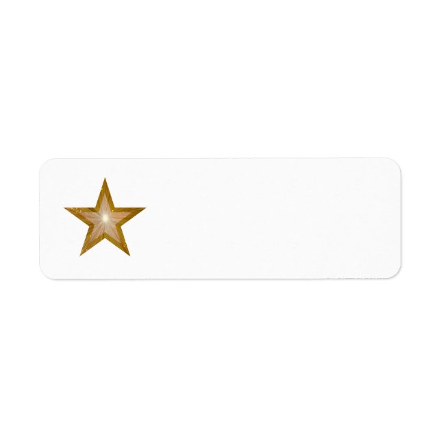 Guld Star, vit, vit, vit, vit, rund Returadress Etikett (Framsidan)