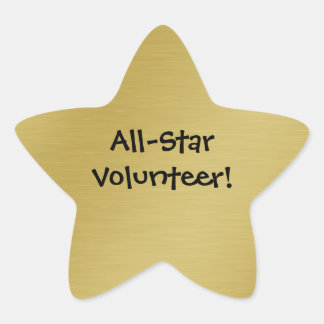 Guld Star Volunteer Recognition Stjärnformat Klistermärke