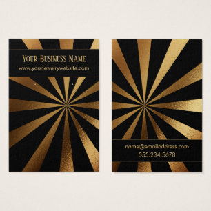Guld Starburst Black Earring Holder Visning Card Visitkort