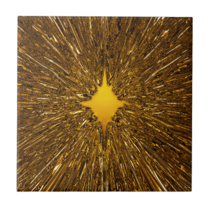 Guld starburst mönster kakelplatta