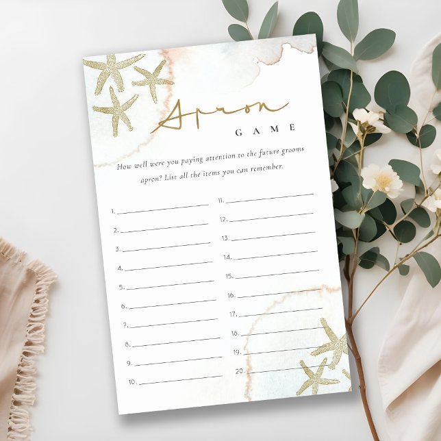 Guld Starfish Apron Memory Möhippa Game (Skapare uppladdad)