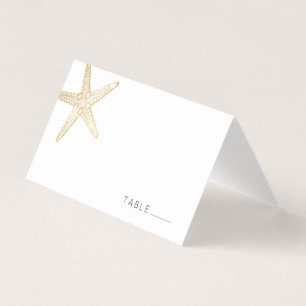 Guld Starfish Elegant Seashell Place Card Visitkort
