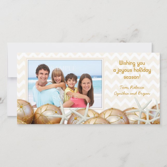 Guld Starfish Fotojulkort Julkort (Framsida)