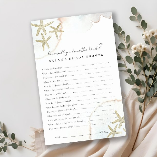 Guld Starfish hur bra du känner till Bride Game (Skapare uppladdad)