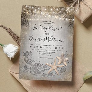 Guld Starfish par Tropical Beach Wedding Inbjudningar
