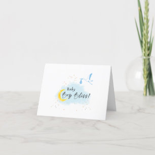 Guld Starlit Baby Shower Stork Speciell Delivery Tack Kort