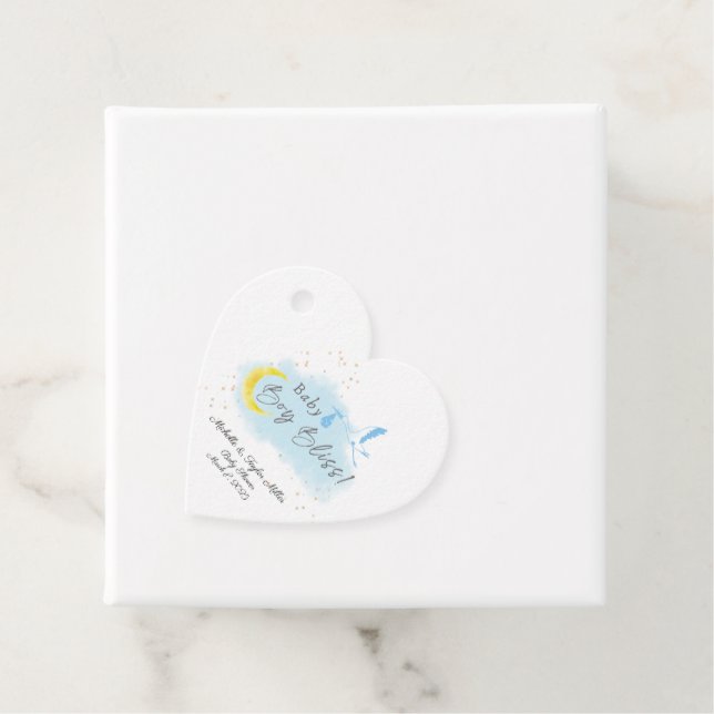 Guld Starlit Pojke Bliss Stork Speciell Delivery Gåvor Etiketter (På plats)