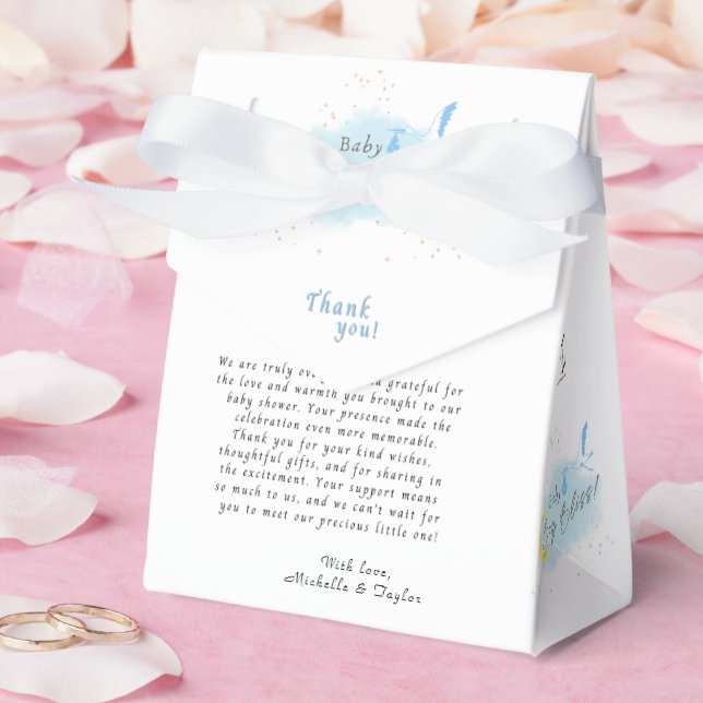 Guld Starlit Pojke Bliss Stork Speciell Delivery Presentaskar (Bröllop)