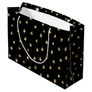 Guld Starry Mönster Black Large Gift Bag